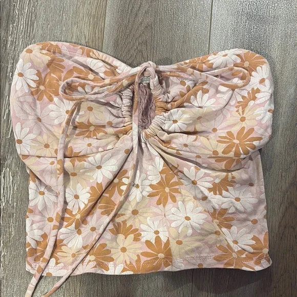 Floral Tube Top with Drawstring - Picture 1 of 3